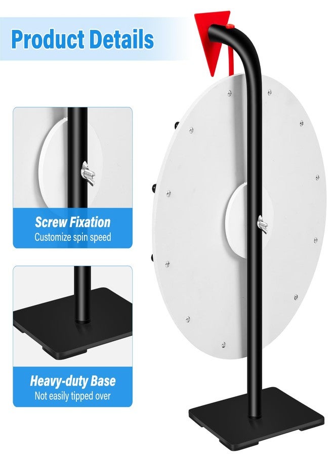 Klvied 12 Inch Prize Wheel, 12 Slot Tabletop Color Spinning Wheel, Carnival Spin Wheel with Dry Erase Markers and Eraser for Trade Show, Fortune Spin Game - Image 5